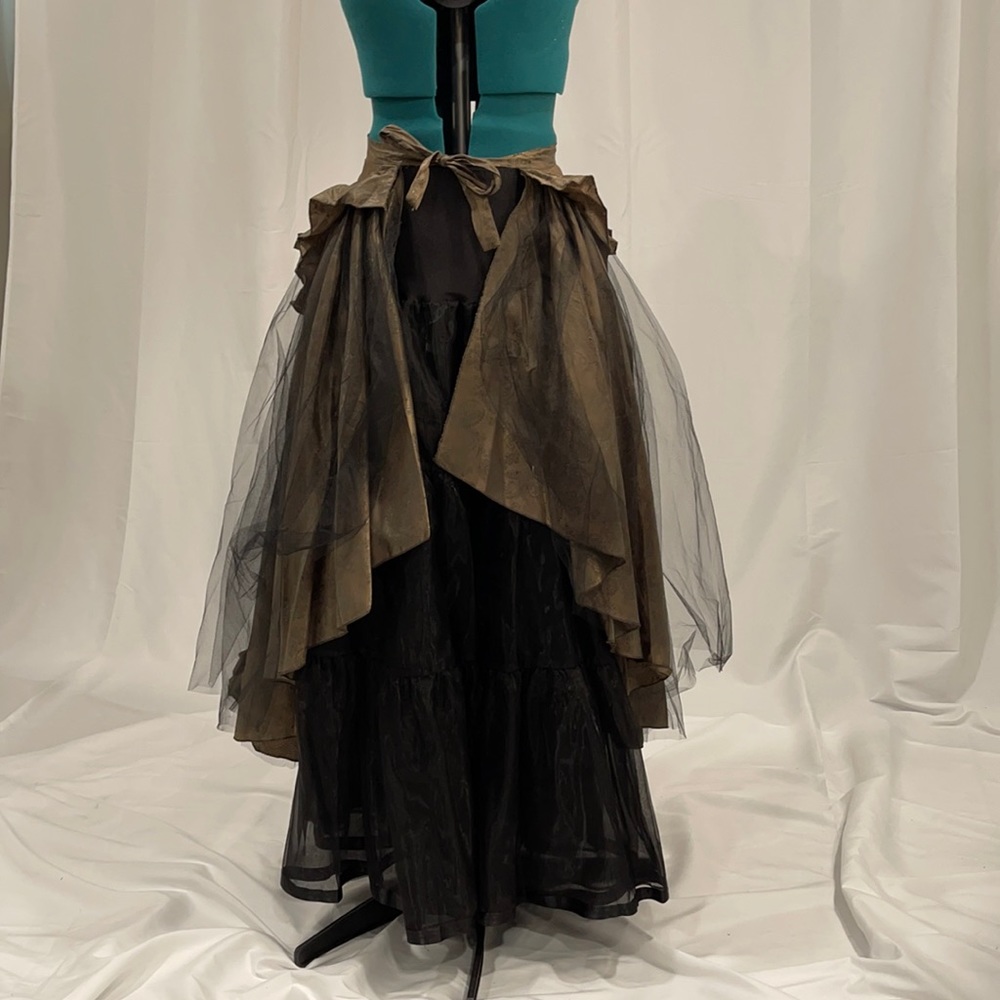 Gold Ruffled Paisley Victorian Costume Skirt or Shall